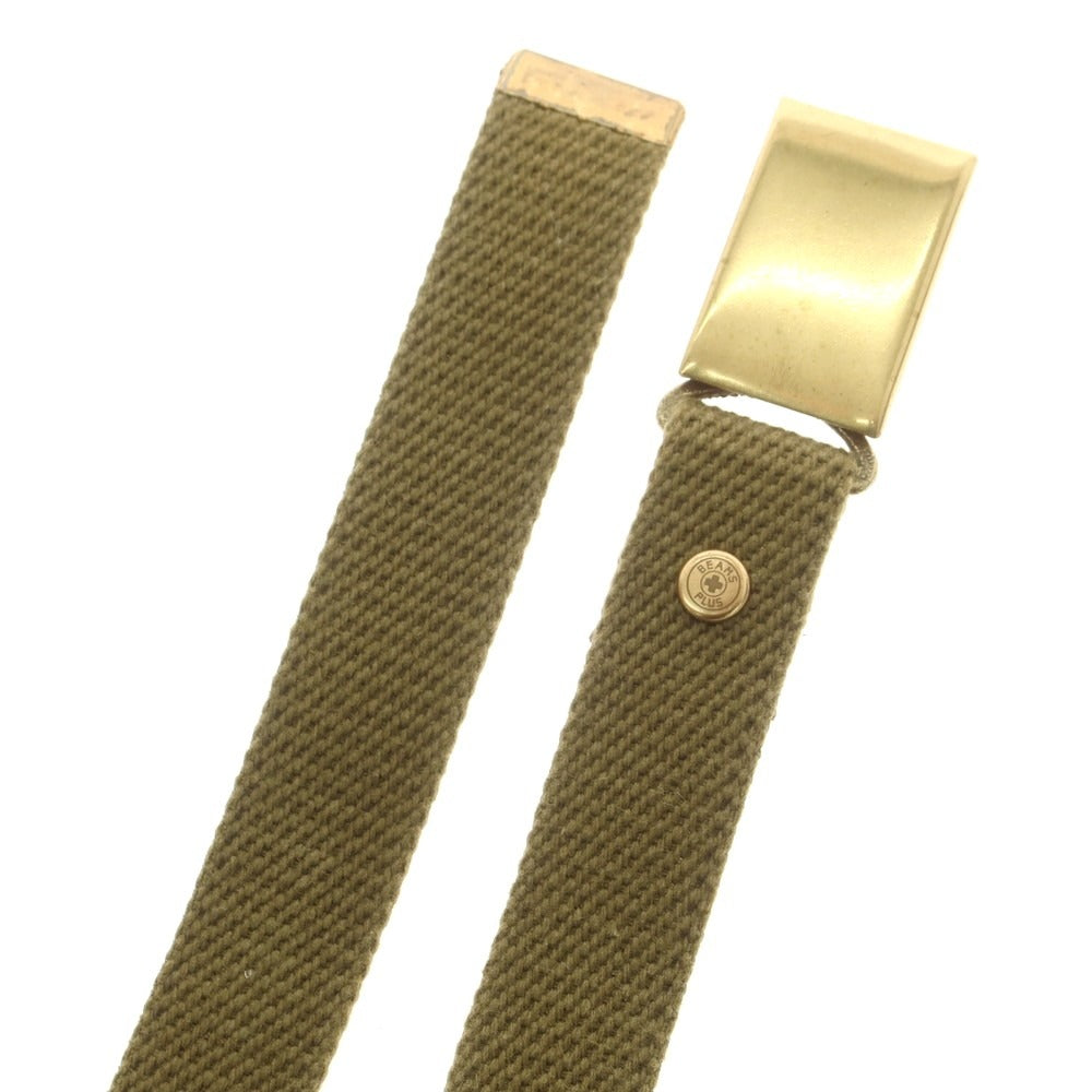 【中古】ビームスプラス BEAMS PLUS プレート キャンバス ベルト オリーブxゴールド【 L 】【 状態ランクA 】【 メンズ 】