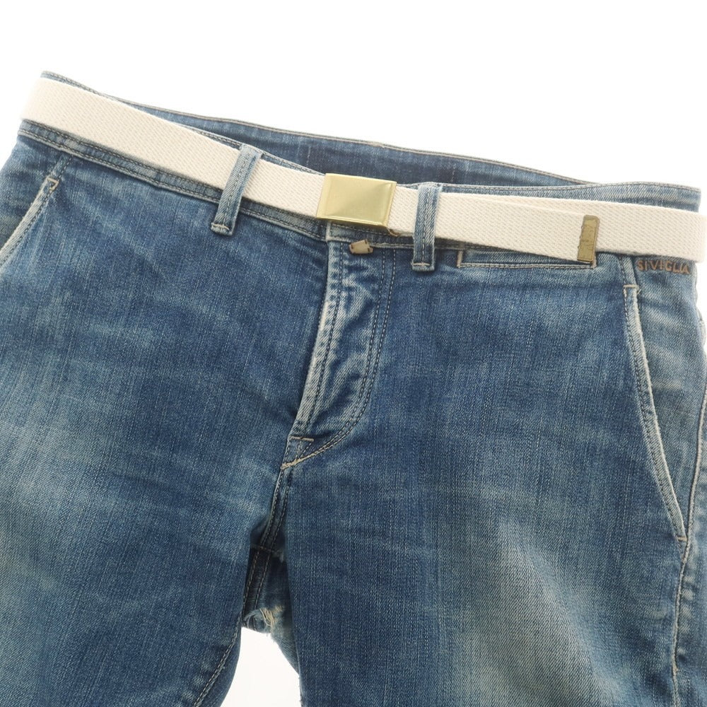 【中古】ビームスプラス BEAMS PLUS プレート キャンバス ベルト オフホワイトxゴールド【 L 】【 状態ランクA 】【 メンズ 】