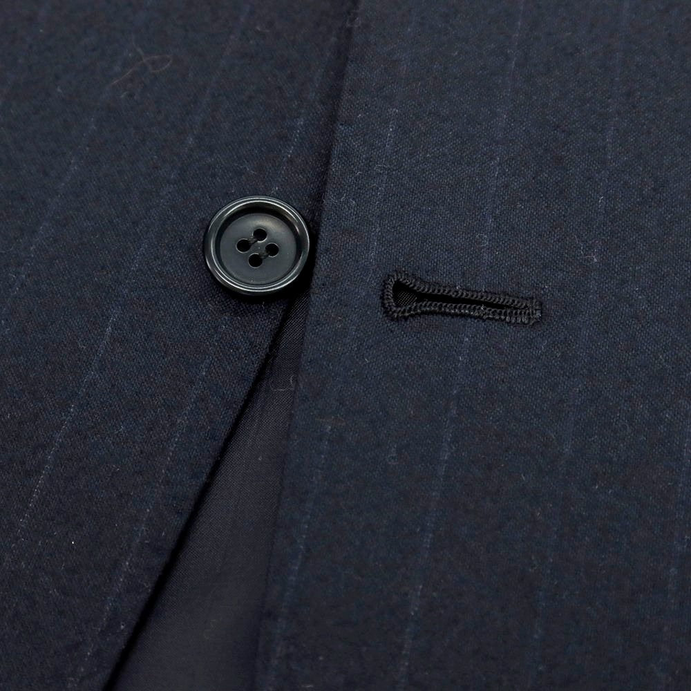 【中古】キートン Kiton SUPER180’S 14micron ウール ストライプ 3つボタンスーツ ネイビー【 50 】【 状態ランクB 】【 メンズ 】