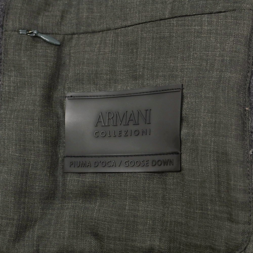 【中古】アルマーニ コレッツォーニ ARMANI COLLEZIONI ポリエステルウール スタンドカラー キルティング ダウンジャケット ダークグレー【 52 】【 状態ランクC 】【 メンズ 】