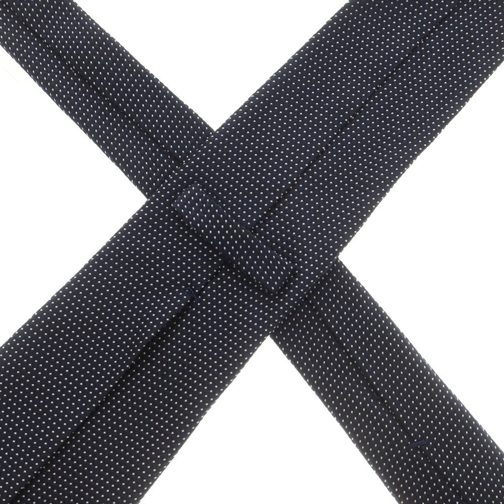 【中古】キートン Kiton クワトロピエゲ シルク ドット柄ネクタイ ネイビーxホワイト【 状態ランクB 】【 メンズ 】