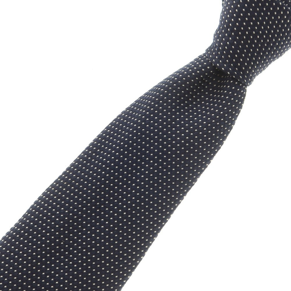 【中古】キートン Kiton クワトロピエゲ シルク ドット柄ネクタイ ネイビーxホワイト【 状態ランクB 】【 メンズ 】