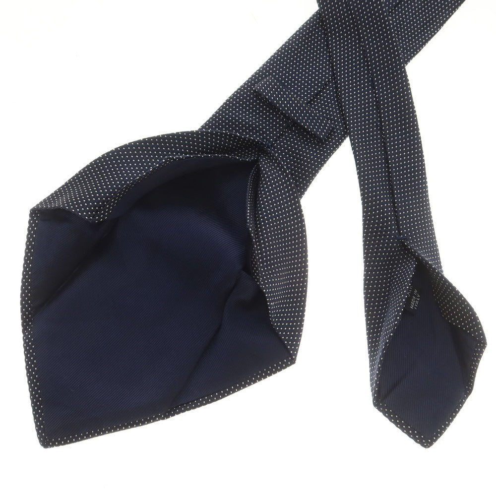 【中古】キートン Kiton クワトロピエゲ シルク ドット柄ネクタイ ネイビーxホワイト【 状態ランクB 】【 メンズ 】