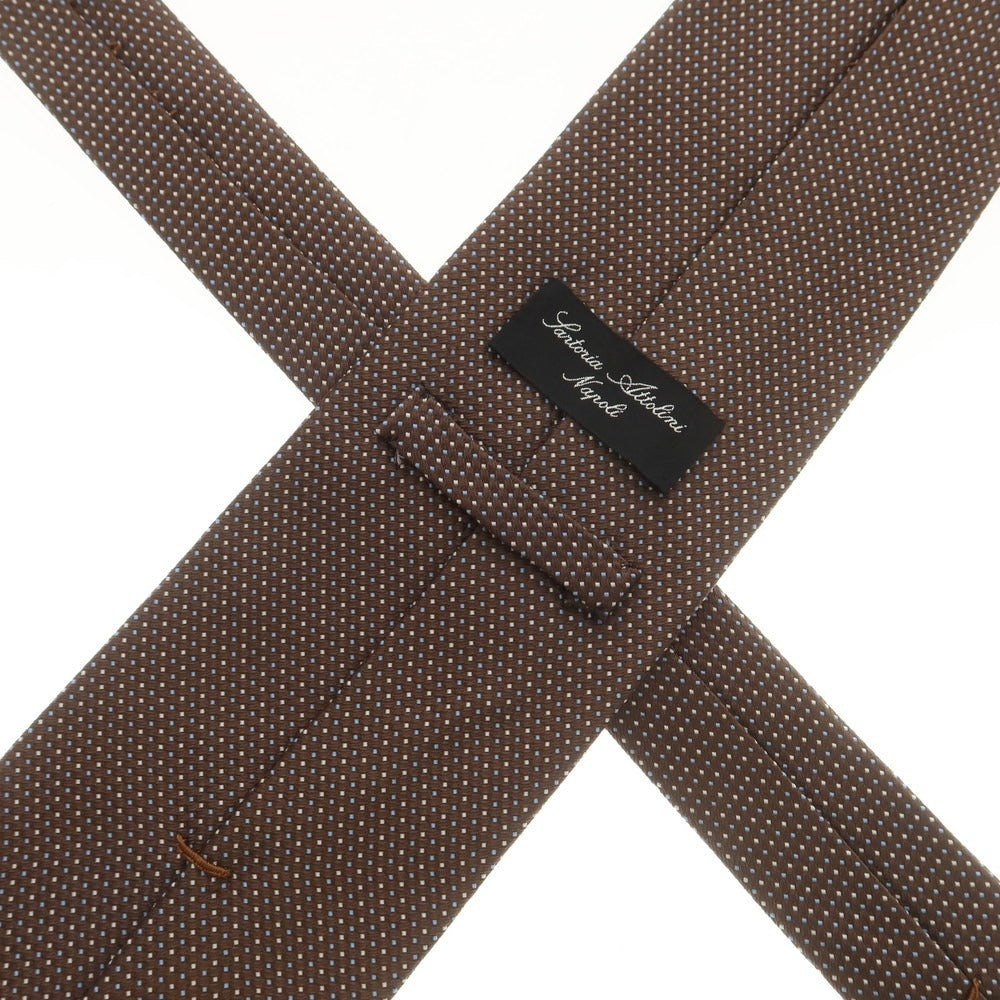 【中古】チェーザレ アットリーニ Cesare Attolini シルク ドット柄ネクタイ ブラウン【 状態ランクB 】【 メンズ 】