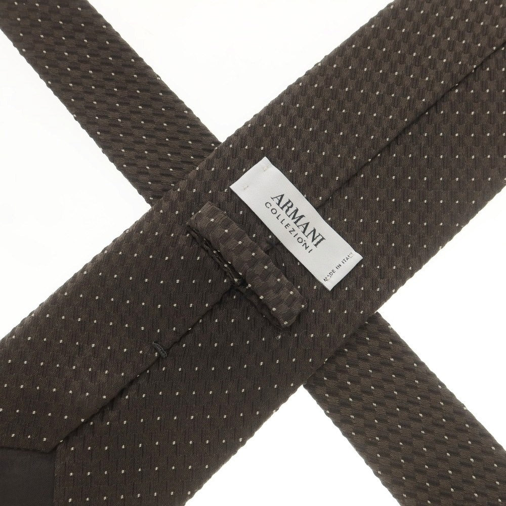 【中古】アルマーニ コレッツォーニ ARMANI COLLEZIONI シルクアセテート ドット柄ネクタイ ブラウン【 状態ランクB 】【 メンズ 】