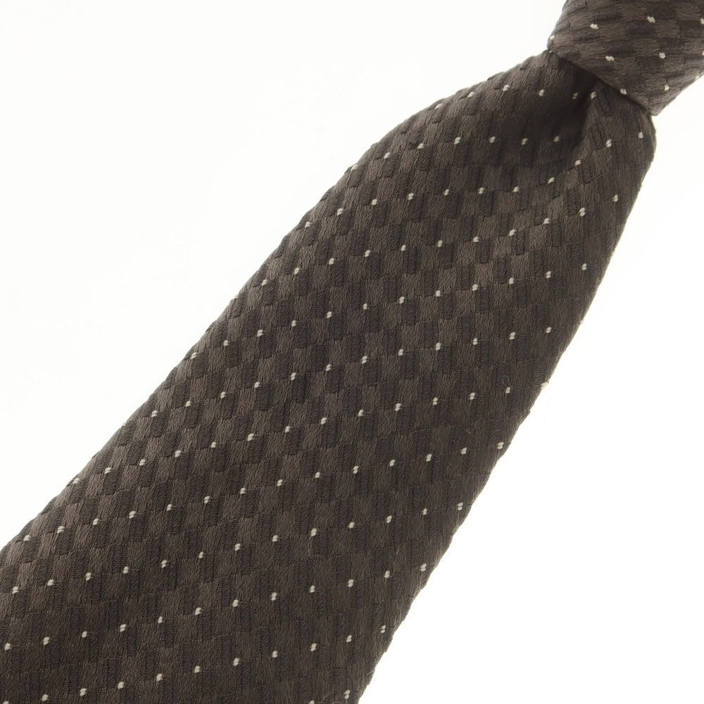 【中古】アルマーニ コレッツォーニ ARMANI COLLEZIONI シルクアセテート ドット柄ネクタイ ブラウン【 状態ランクB 】【 メンズ 】