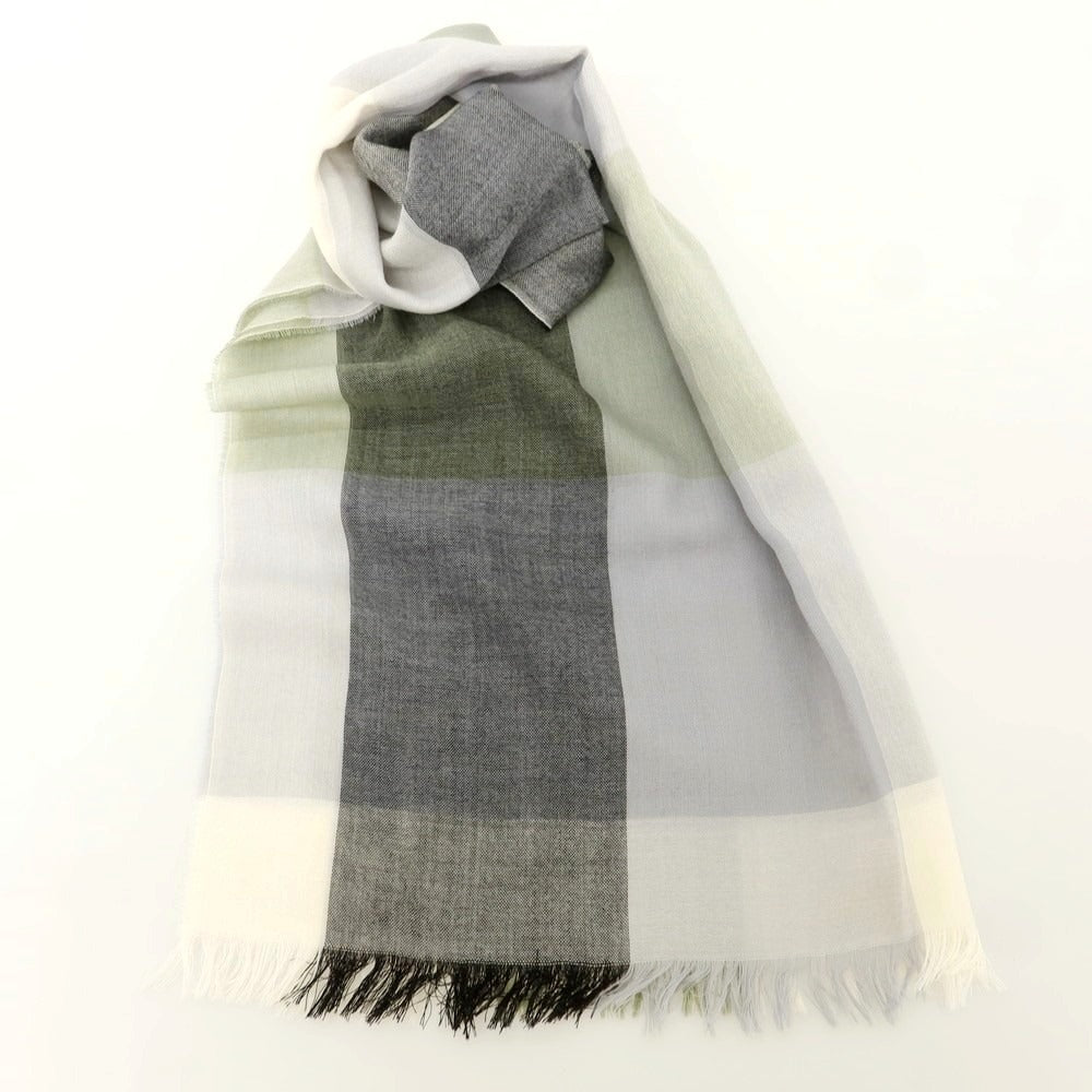 【中古】ジョンストンズ JOHNSTONS ウール ストール セージxグレー【 状態ランクA 】【 メンズ 】
