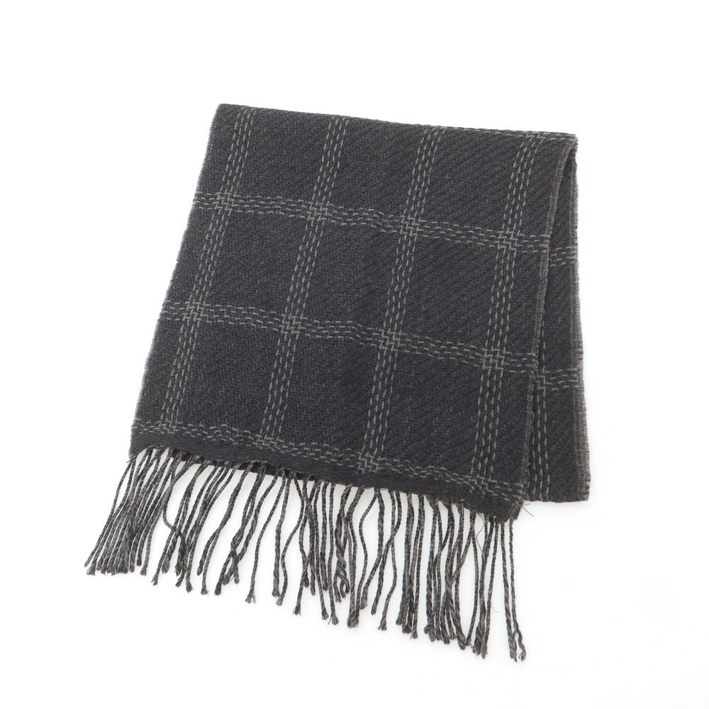 【中古】アルマーニ コレッツォーニ ARMANI COLLEZIONI ウール マフラー ダークグレー系【 状態ランクB 】【 メンズ 】