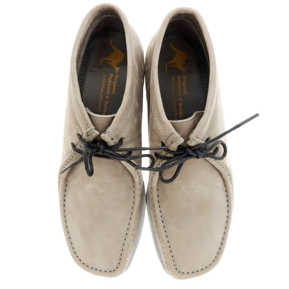 【中古】パドモア アンド バーンズ Padmore & Barnes ヌバックレザー ワラビーブーツ グレージュ【 8 】【 状態ランクB 】【 メンズ 】