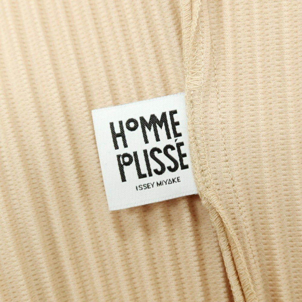 【中古】オム プリッセ イッセイミヤケ HOMME PLISSE ISSEY MIYAKE 2025年秋冬 ポリエステル系 プリーツ フーデッドコート ベージュ【サイズ表記なし(L位)】【 状態ランクA 】【 メンズ 】