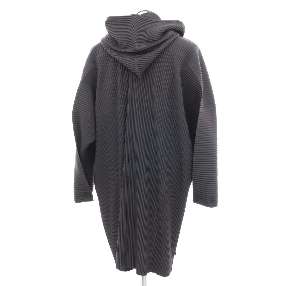 【中古】オム プリッセ イッセイミヤケ HOMME PLISSE ISSEY MIYAKE 2025年秋冬 ポリエステル系 プリーツ フーデッドコート グレーネイビー【サイズ表記なし(L位)】【 状態ランクA 】【 メンズ 】