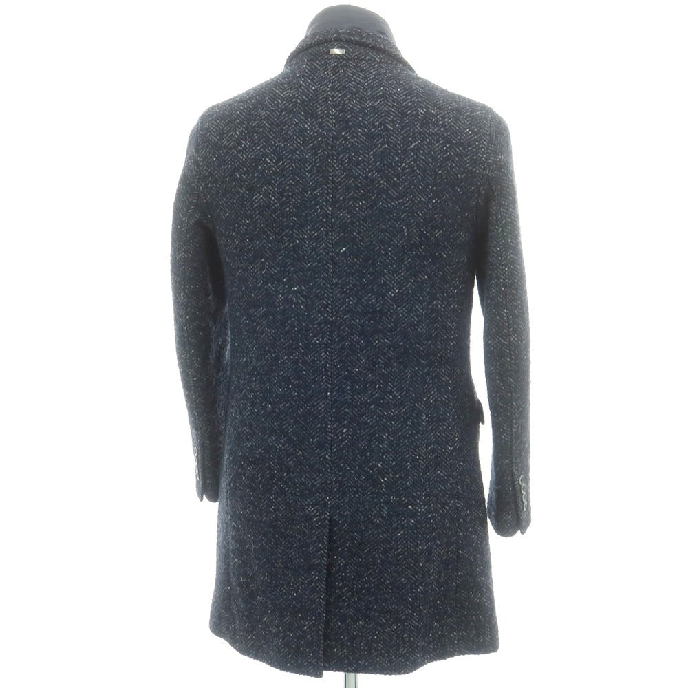 【中古】ヘルノ Herno ウール チェスターフィールドコート ネイビー【 表記なし(M位) 】【 状態ランクC 】【 メンズ 】