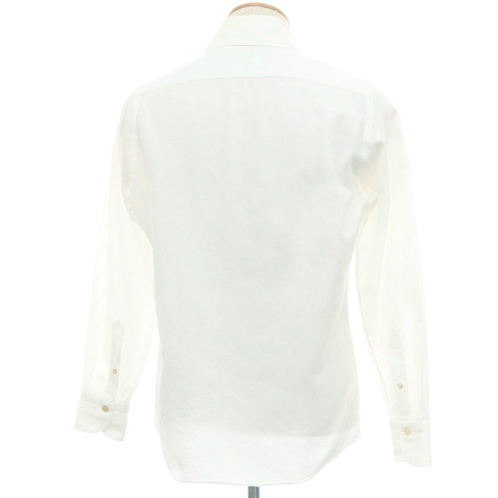 【中古】フィナモレ Finamore コットン ホリゾンタルカラー カジュアルシャツ ホワイト【 S 】【 状態ランクC 】【 メンズ 】