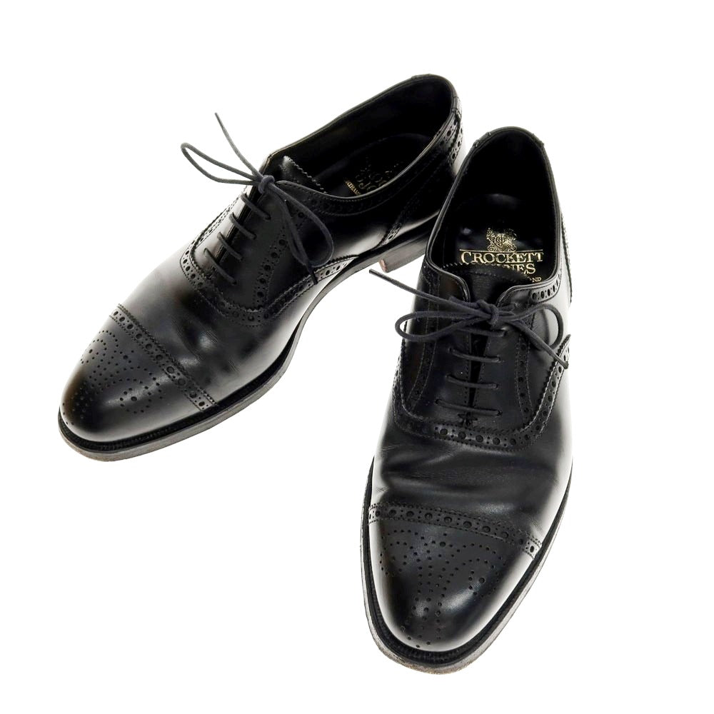 【中古】クロケットアンドジョーンズ CROCKETT&JONES COVENTRY セミブローグ ドレスシューズ ブラック【 6E 】【 状態ランクB 】【 メンズ 】