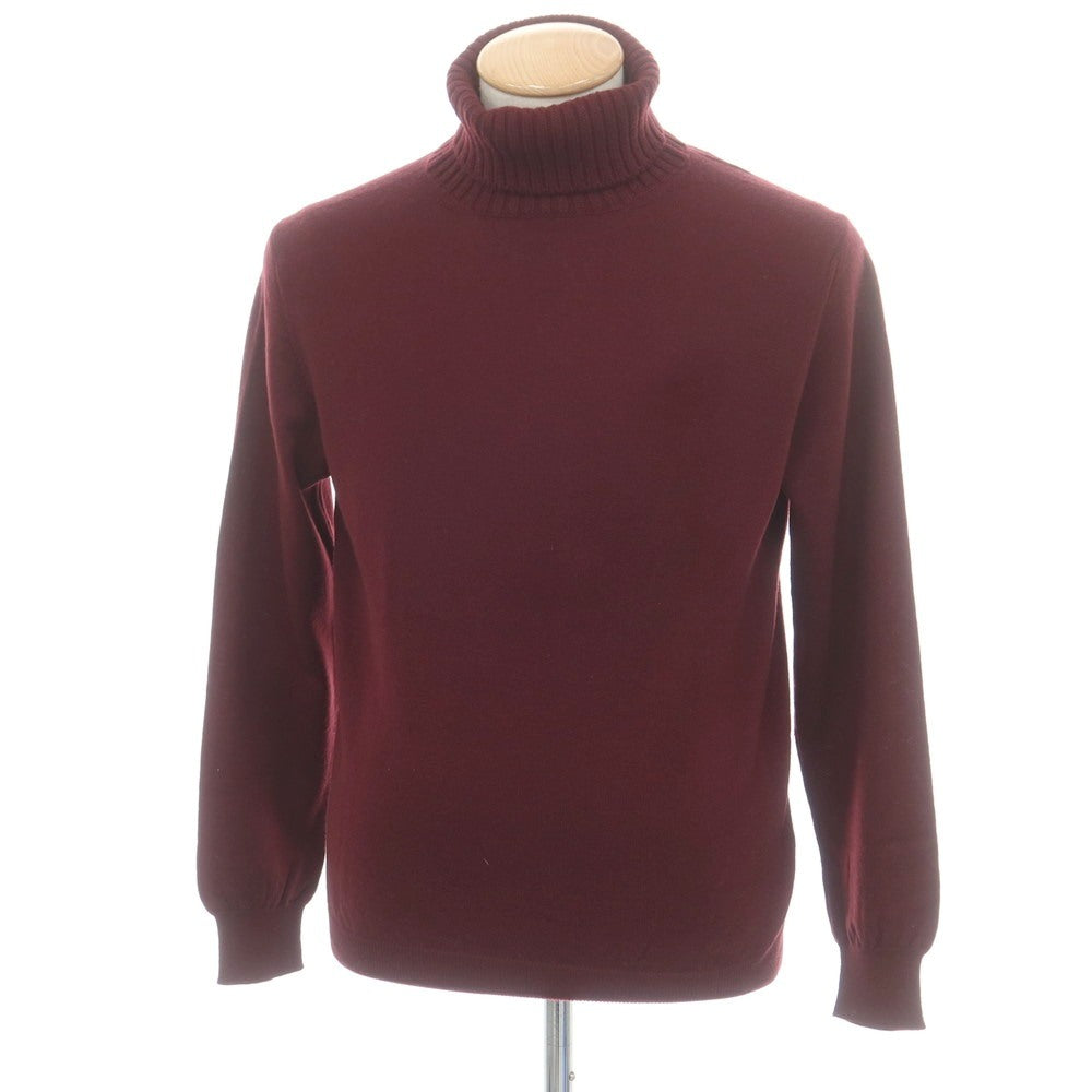 【中古】クルチアーニ CRUCIANI ハイゲージ ウール タートルネック プルオーバーニット ワインレッド【 46 】【 状態ランクB 】【 メンズ 】