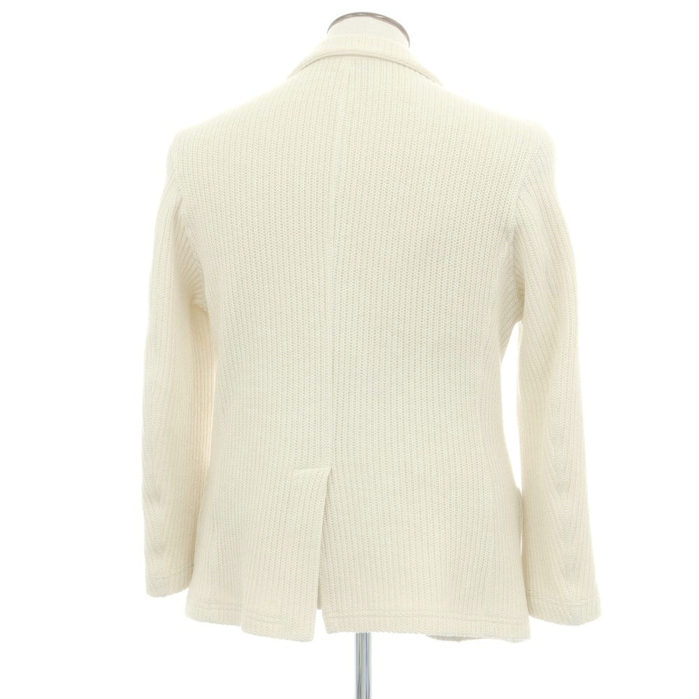 【中古】パオローニ PAOLONI ウールコットンポリエステル ニットジャケット オフホワイト【 50 】【 状態ランクB 】【 メンズ 】