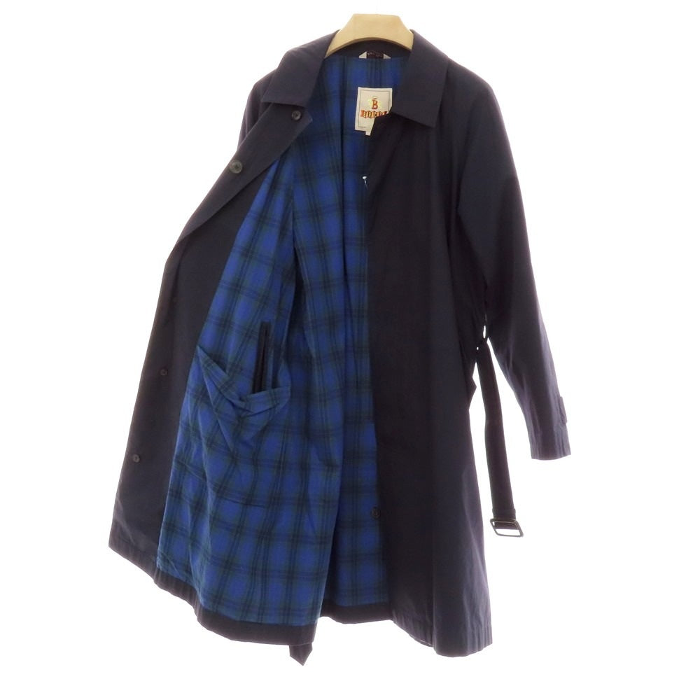 【中古】バラクータ BARACUTA コットン ステンカラーコート ネイビー【 42 】【 状態ランクC 】【 メンズ 】