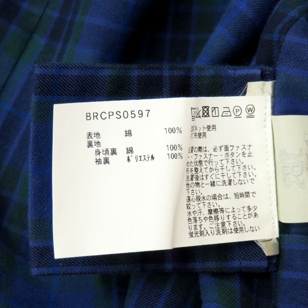 【中古】バラクータ BARACUTA コットン ステンカラーコート ネイビー【 42 】【 状態ランクC 】【 メンズ 】