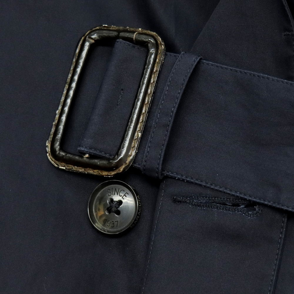 【中古】バラクータ BARACUTA コットン ステンカラーコート ネイビー【 42 】【 状態ランクC 】【 メンズ 】