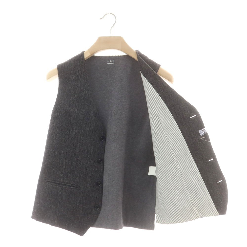 【中古】スリードッツ three dots ウール カジュアル系ジレ ベスト グレー【 表記なし(M位) 】【 状態ランクC 】【 メンズ 】