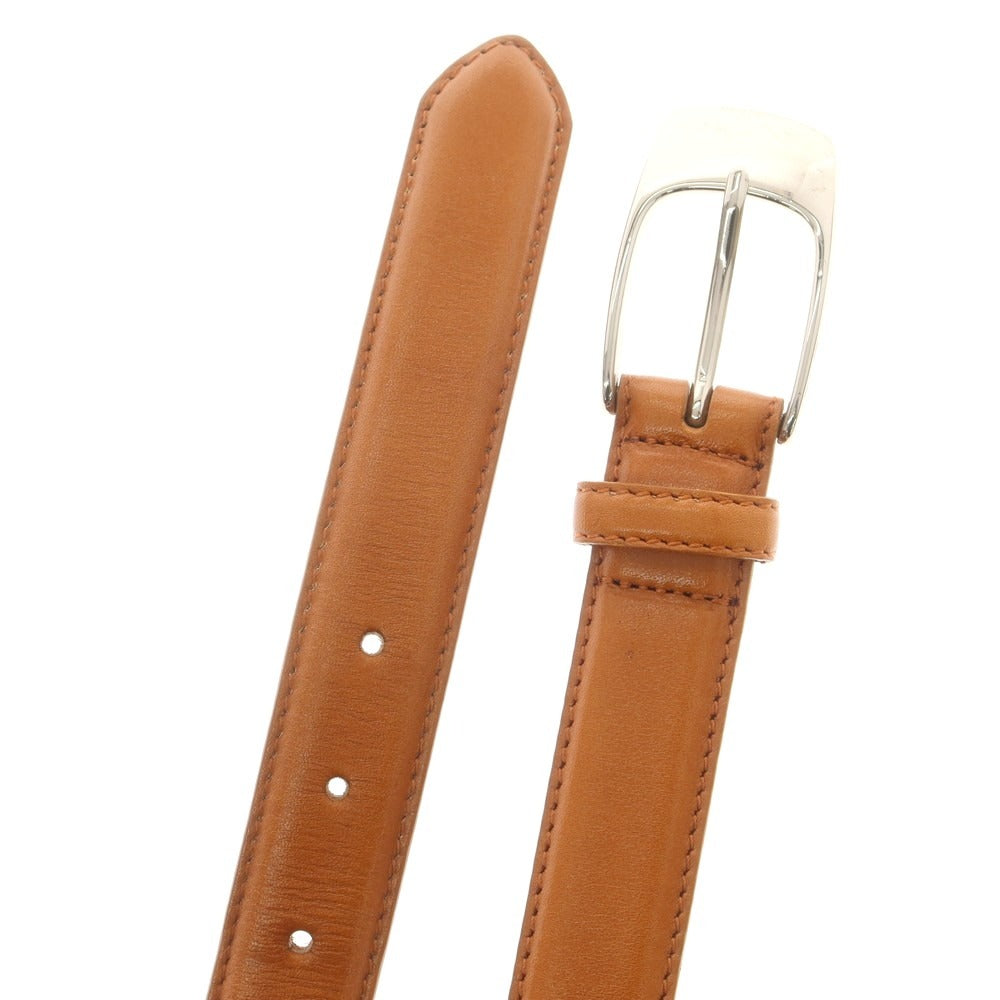 【中古】トゥモローランド TOMORROWLAND レザー ベルト ライトブラウンxシルバー【 34-86 】【 状態ランクC 】【 メンズ 】