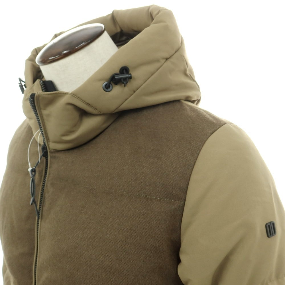 【中古】デュノ DUNO ウールレーヨンポリエステル フーデッド ダウンジャケット カーキ【 50 】【 状態ランクA 】【 メンズ 】