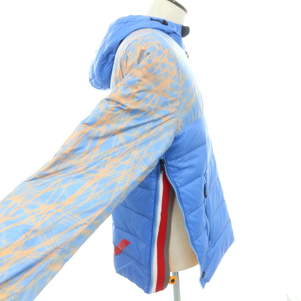 【中古】アフターラベル afterlabel ナイロン フーデッド ダウンジャケット ライトブルーxオレンジ【 L 】【 状態ランクA 】【 メンズ 】