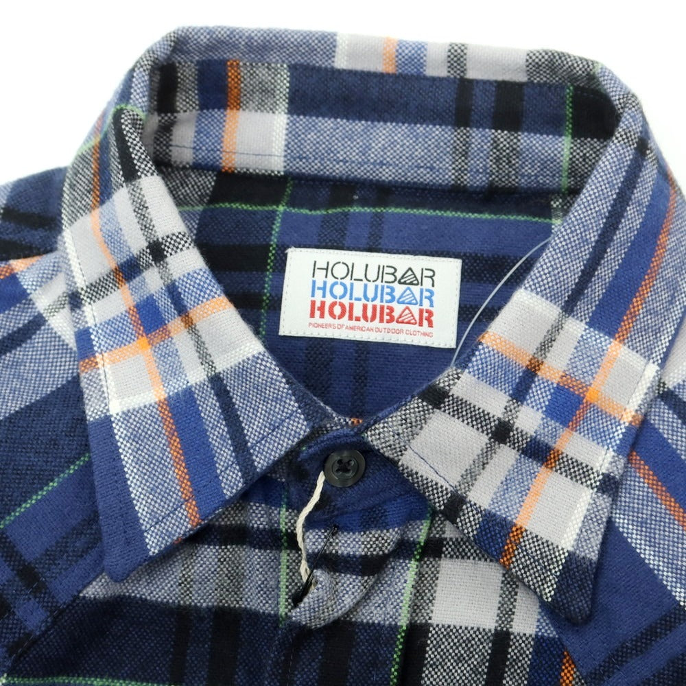 【中古】ホルバーマウンテニアリング Holubar Mountaineering コットン チェック ウエスタンシャツ ネイビーxライトグレー【 L 】【 状態ランクA 】【 メンズ 】