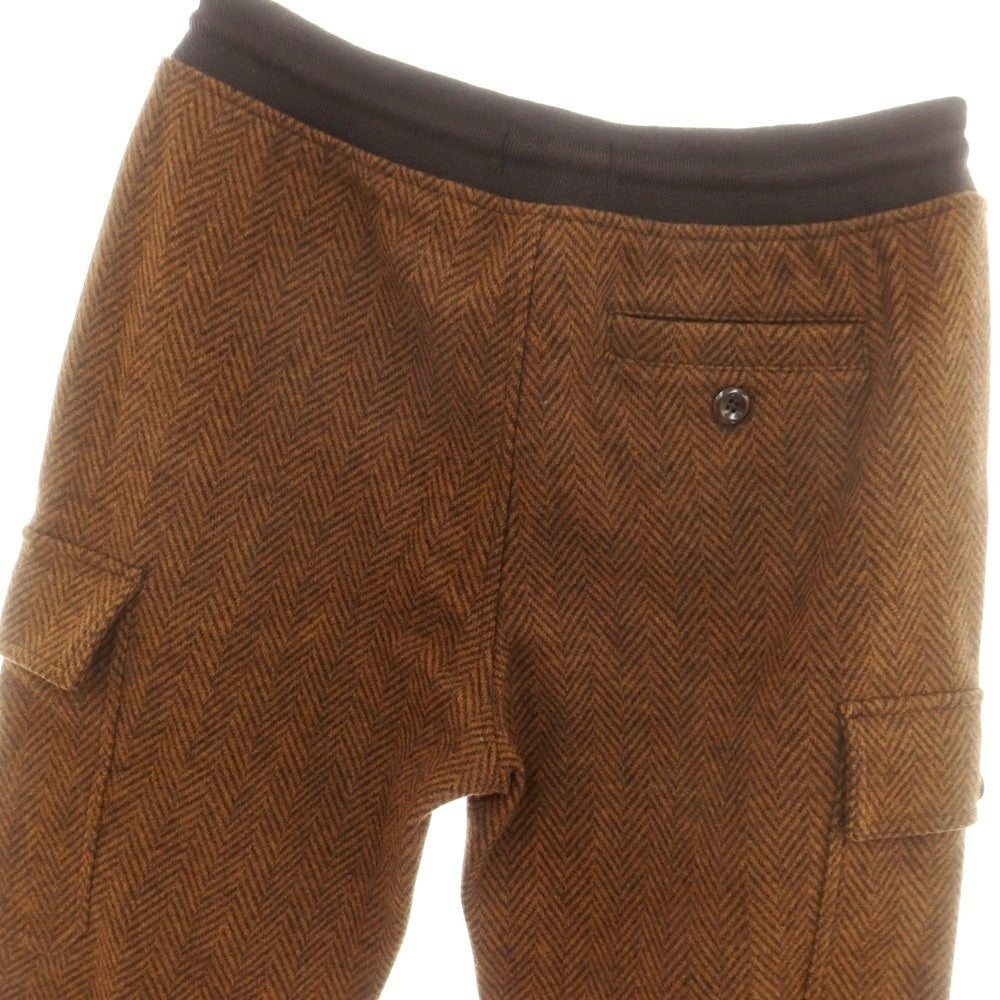 【中古】バナナリパブリック Banana Republic ウールポリエステル ヘリンボーン カーゴイージーパンツ ブラウンxブラック【 L 】【 状態ランクA 】【 メンズ 】