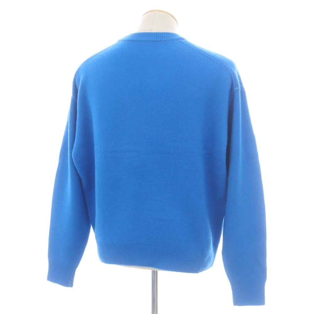 【中古】メイアス MEIAS ミドルゲージカシミヤ クルーネックニット ブルー【 M 】【 状態ランクA 】【 メンズ 】