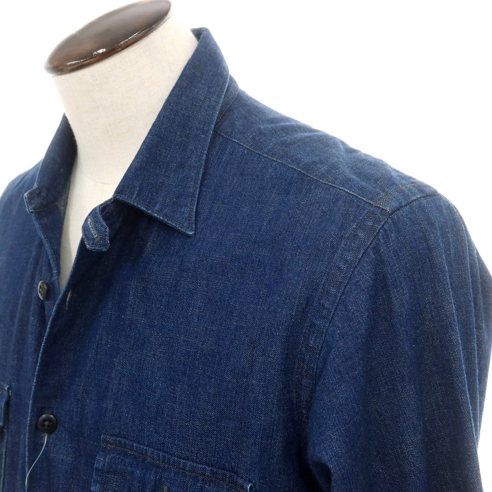 【中古】ウールリッチ WOOLRICH コットン系 デニム カジュアルシャツ ネイビー【 表記なし(L位) 】【 状態ランクB 】【 メンズ 】