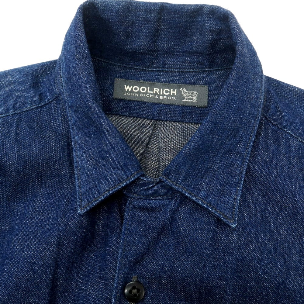 【中古】ウールリッチ WOOLRICH コットン系 デニム カジュアルシャツ ネイビー【 表記なし(L位) 】【 状態ランクB 】【 メンズ 】