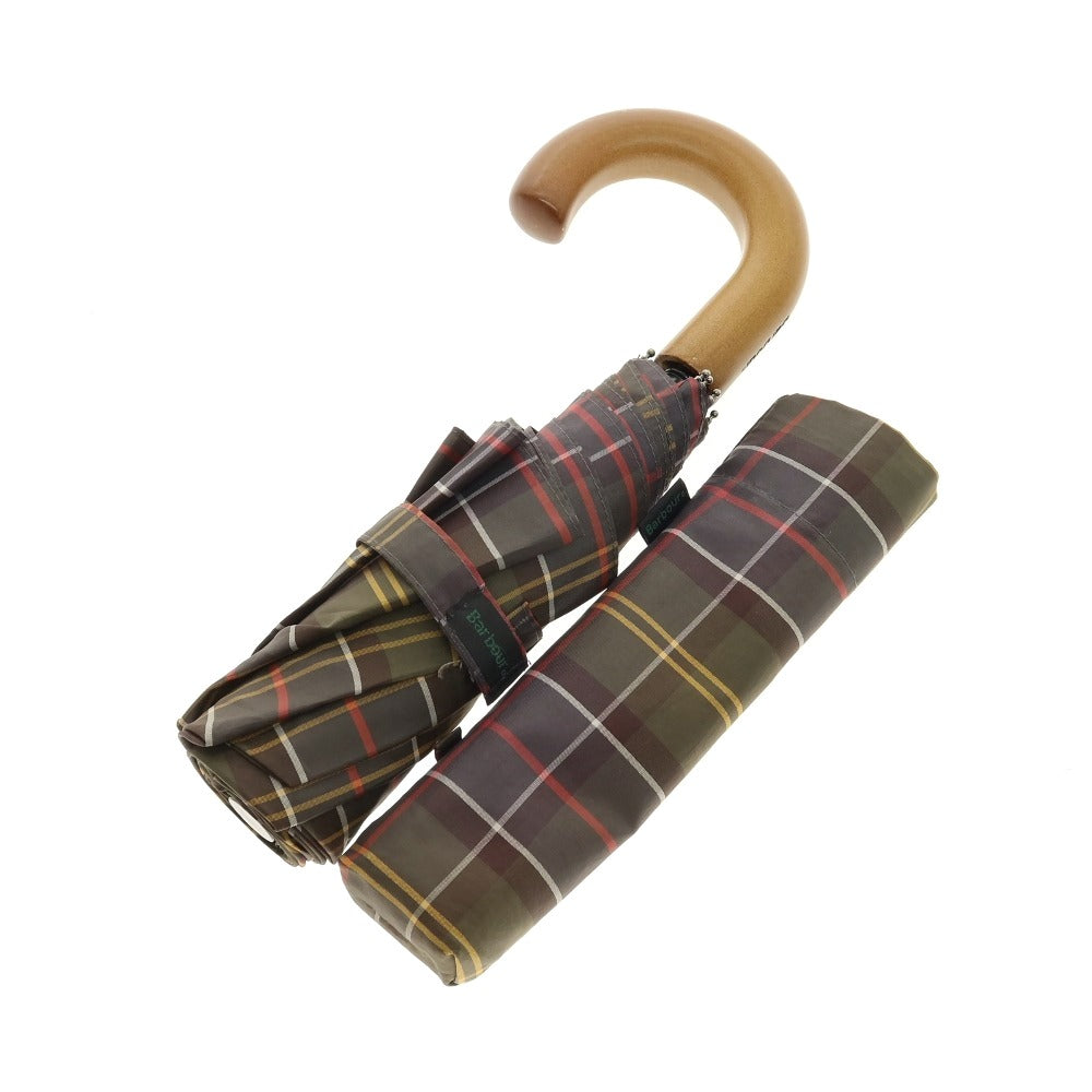 【中古】バブアー Barbour チェック 折り畳み傘 オリーブ【 状態ランクD 】【 メンズ 】