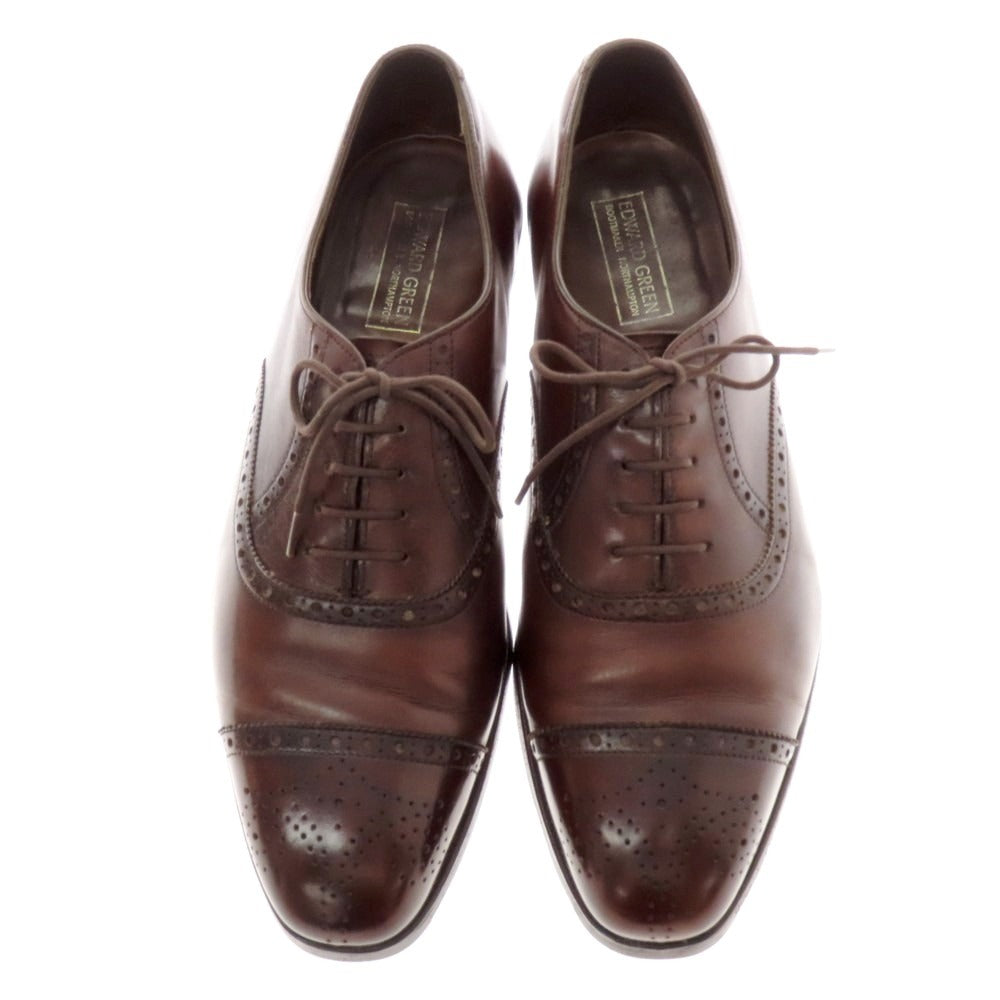 【中古】エドワードグリーン EDWARD GREEN ASQUITH セミブローグ ドレスシューズ ブラウン(ダークオーク)【 7 1/2E 】【 状態ランクC 】【 メンズ 】