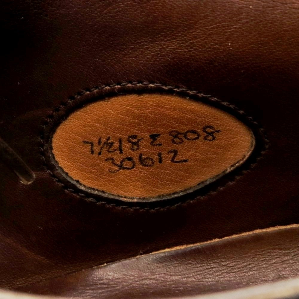 【中古】エドワードグリーン EDWARD GREEN ASQUITH セミブローグ ドレスシューズ ブラウン(ダークオーク)【 7 1/2E 】【 状態ランクC 】【 メンズ 】