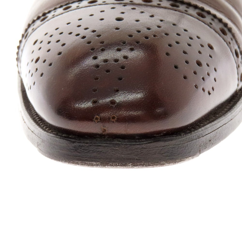 【中古】エドワードグリーン EDWARD GREEN ASQUITH セミブローグ ドレスシューズ ブラウン(ダークオーク)【 7 1/2E 】【 状態ランクC 】【 メンズ 】