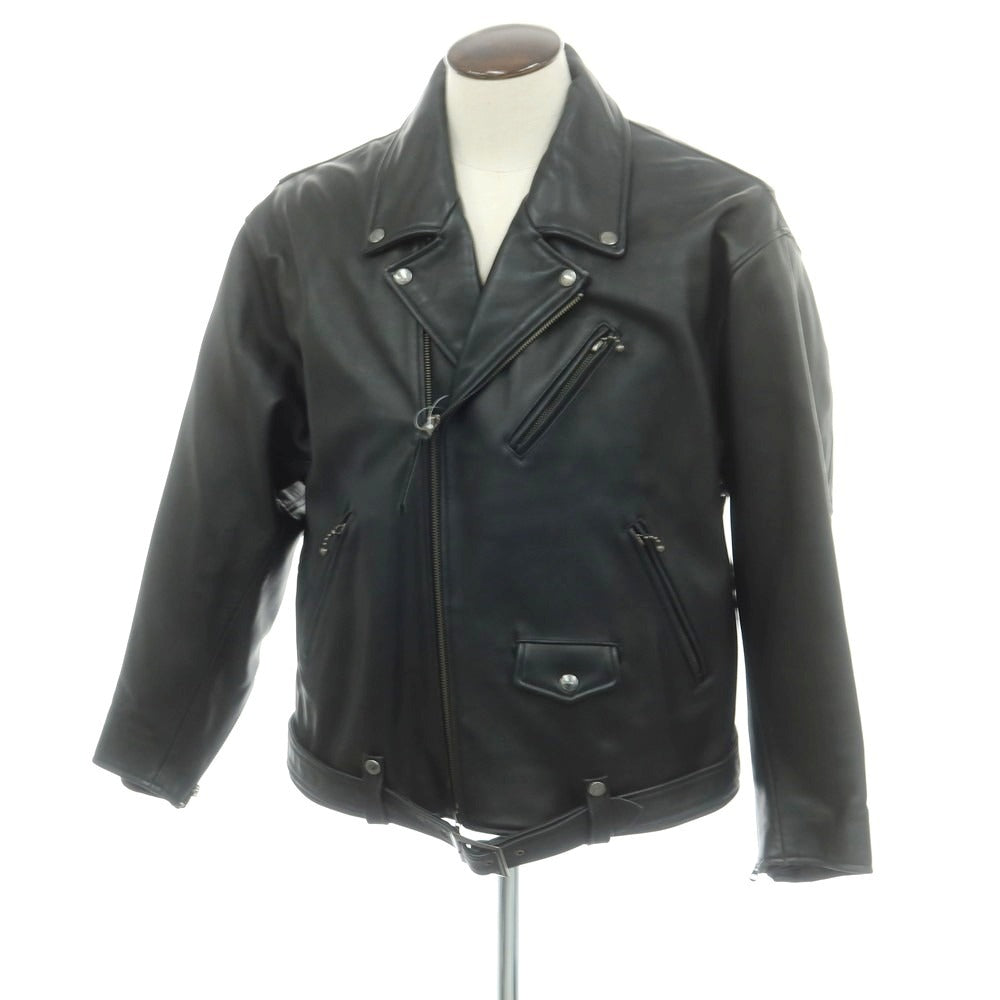 【中古】モンキータイム MONKEY TIME ラムレザー ライダースジャケット ブラック【 XL 】【 状態ランクC 】【 メンズ 】