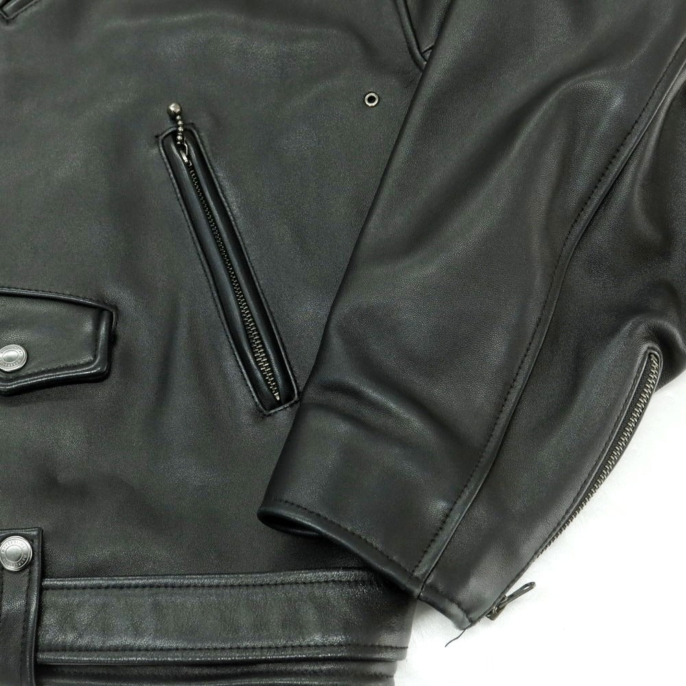 【中古】モンキータイム MONKEY TIME ラムレザー ライダースジャケット ブラック【 XL 】【 状態ランクC 】【 メンズ 】