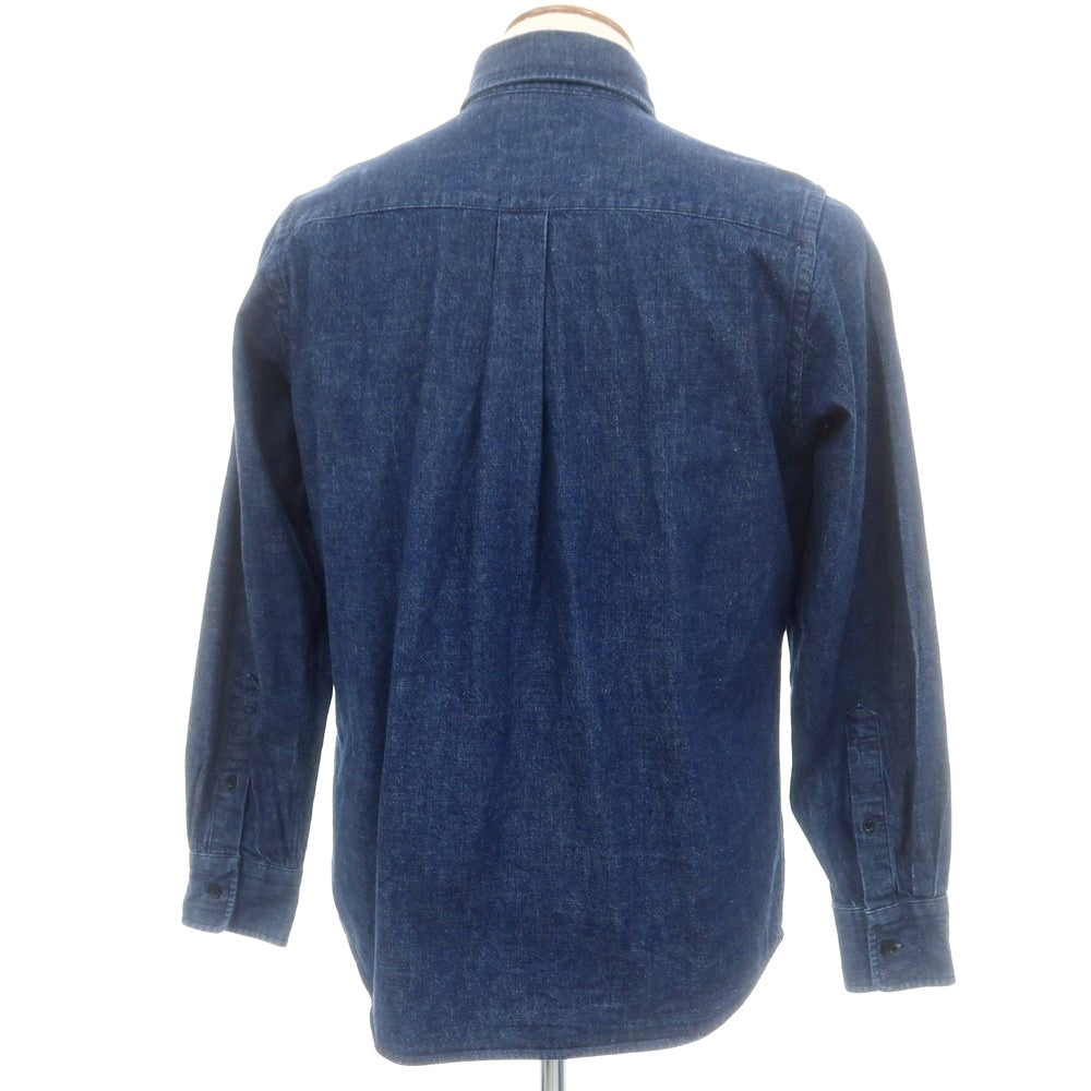 【中古】アベイシングエイプ A BATHING APE コットン デニム ボタンダウン カジュアルシャツ ネイビー【 M 】【 状態ランクB 】【 メンズ 】