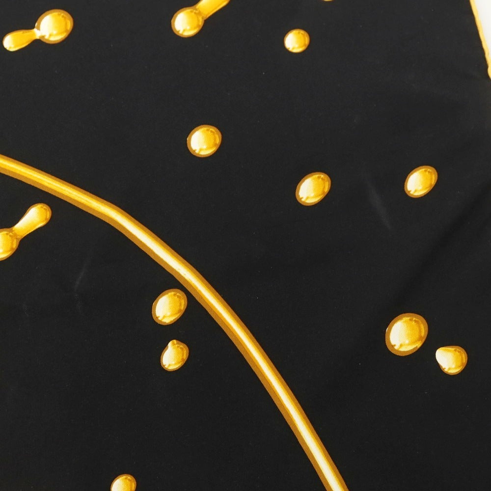 【中古】エルメス HERMES カレ90 VIF ARGENT シルク スカーフ ブラックxイエロー【 状態ランクB 】【 ユニセックス 】