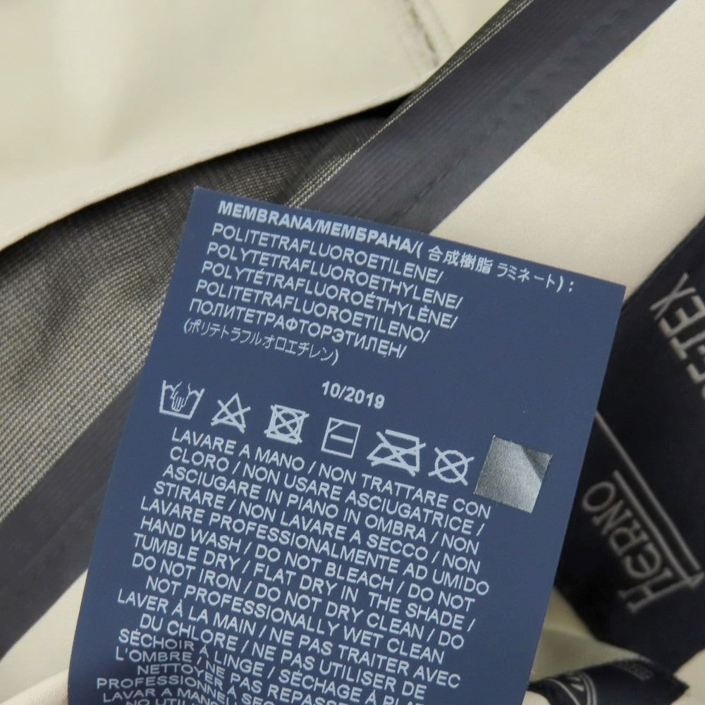 【中古】ヘルノ Herno Laminar GORE-TEX ポリエステル ステンカラーコート アイボリー【 48 】【 状態ランクD 】【 メンズ 】