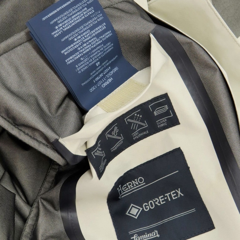 【中古】ヘルノ Herno Laminar GORE-TEX ポリエステル ステンカラーコート アイボリー【 48 】【 状態ランクD 】【 メンズ 】