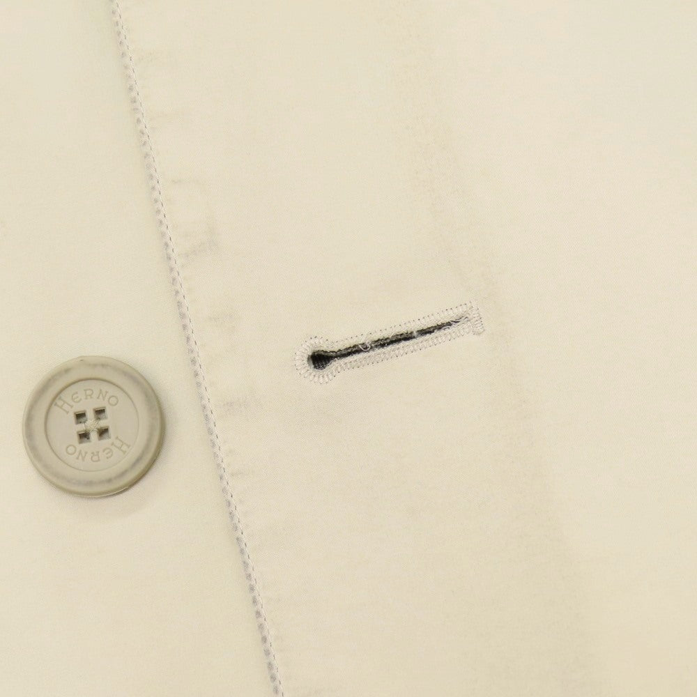【中古】ヘルノ Herno Laminar GORE-TEX ポリエステル ステンカラーコート アイボリー【 48 】【 状態ランクD 】【 メンズ 】
