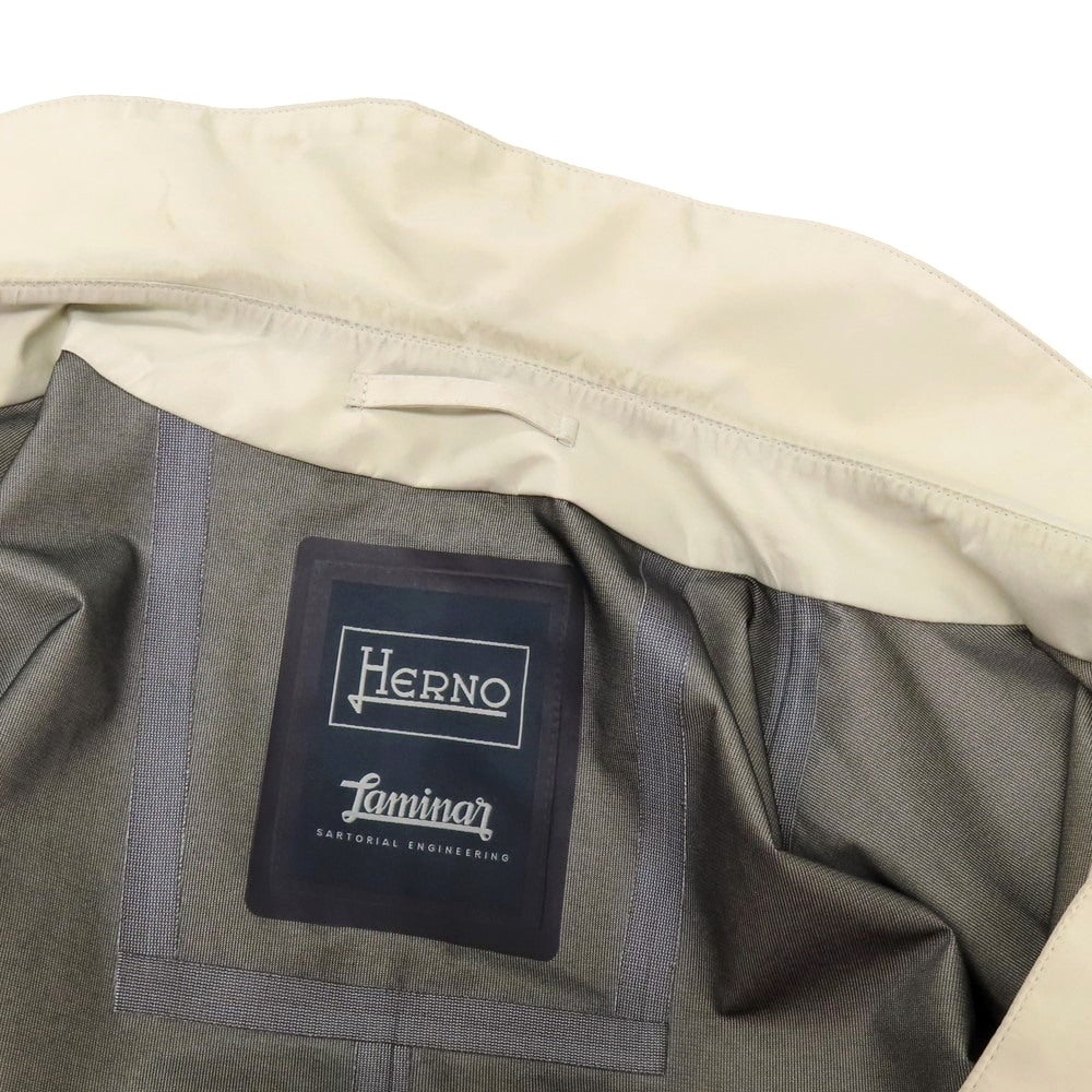 【中古】ヘルノ Herno Laminar GORE-TEX ポリエステル ステンカラーコート アイボリー【 48 】【 状態ランクD 】【 メンズ 】