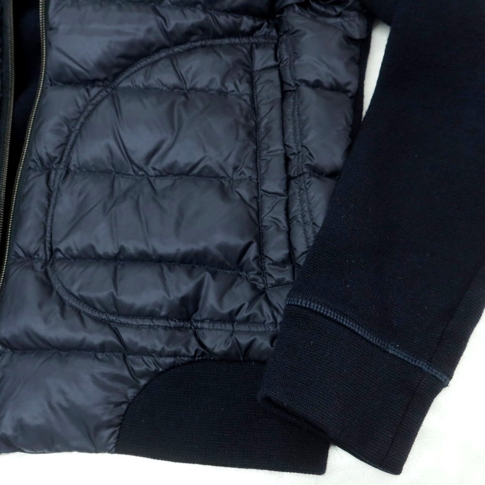 【中古】ヘルノ Herno ナイロン ニット切替 ダウンジャケット ネイビー【 50 】【 状態ランクB 】【 メンズ 】