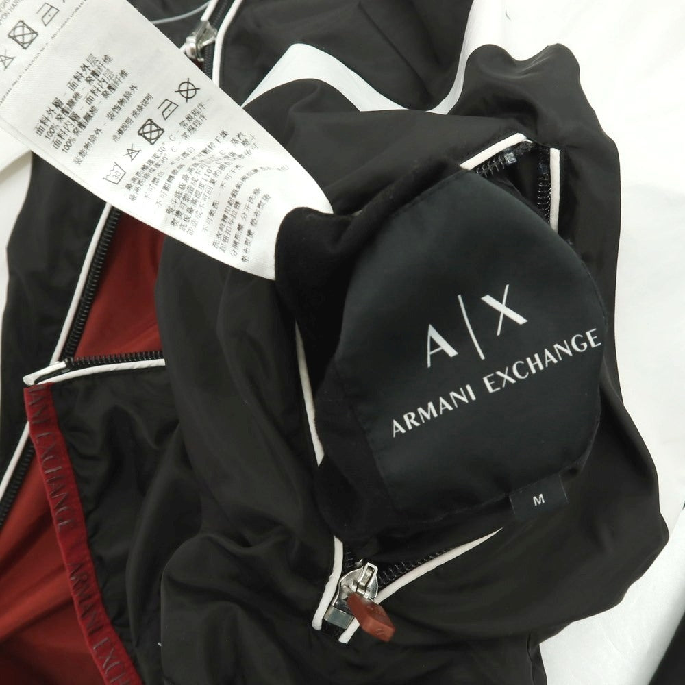 【中古】アルマーニ エクスチェンジ A/X ARMANI EXCHANGE リバーシブル ポリエステル フーデッドブルゾン ブラックxマルーン【 M 】【 状態ランクC 】【 メンズ 】