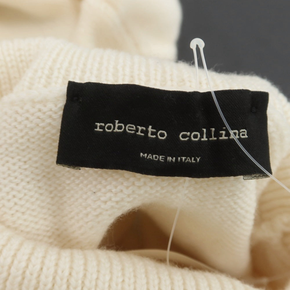 【中古】ロベルトコリーナ ROBERTO COLLINA ウール タートルネックニット オフホワイト【 50 】【 状態ランクC 】【 メンズ 】