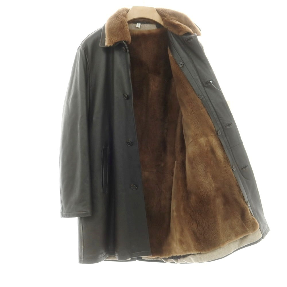 【中古】ロンギ LONGHI BARNEYS NEW YORK別注 レザー ステンカラーコート ダークブラウン【 48 】【 状態ランクB 】【 メンズ 】