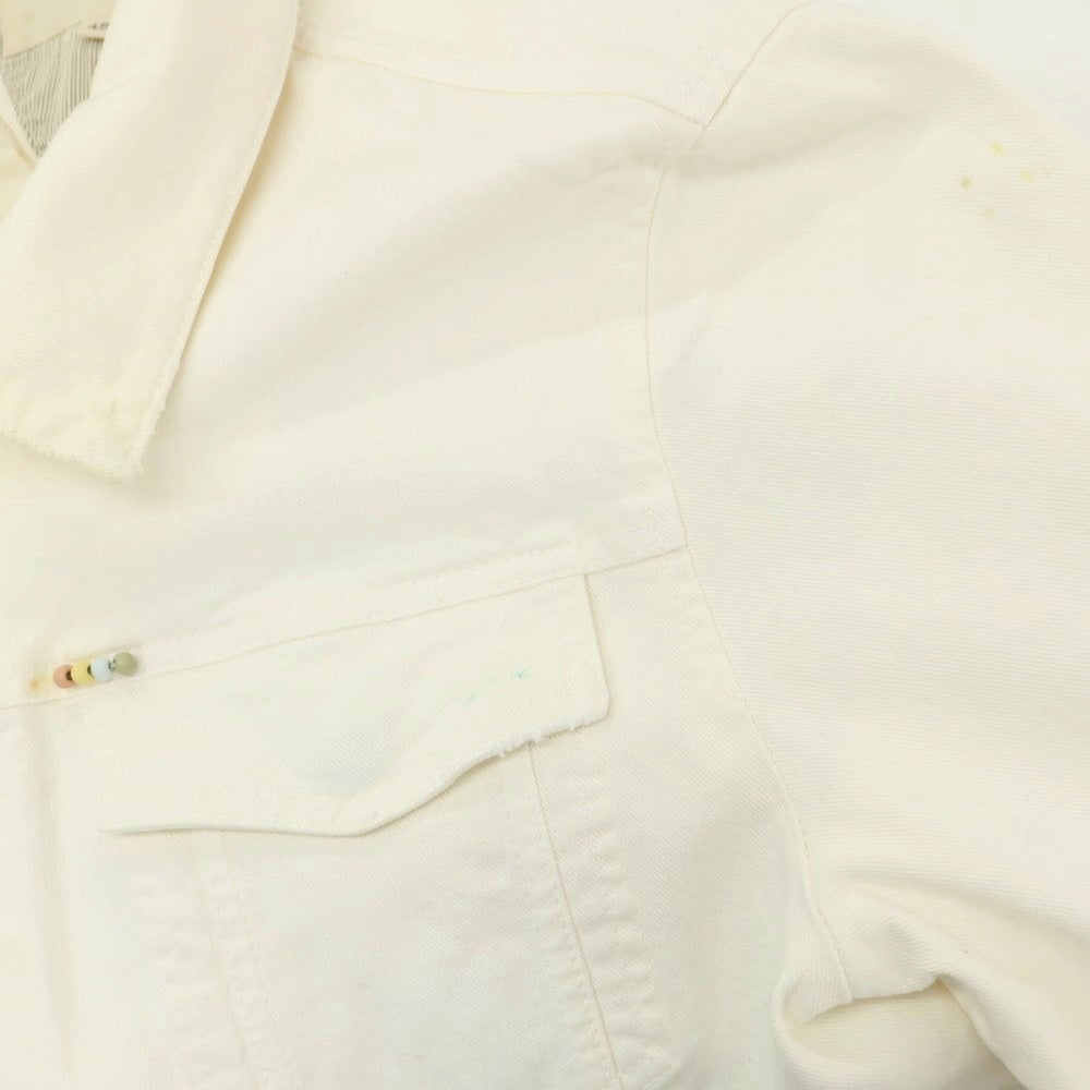 【中古】シビリア SIVIGLIA ストレッチコットン デニムジャケット ホワイト【 48 】【 状態ランクC 】【 メンズ 】