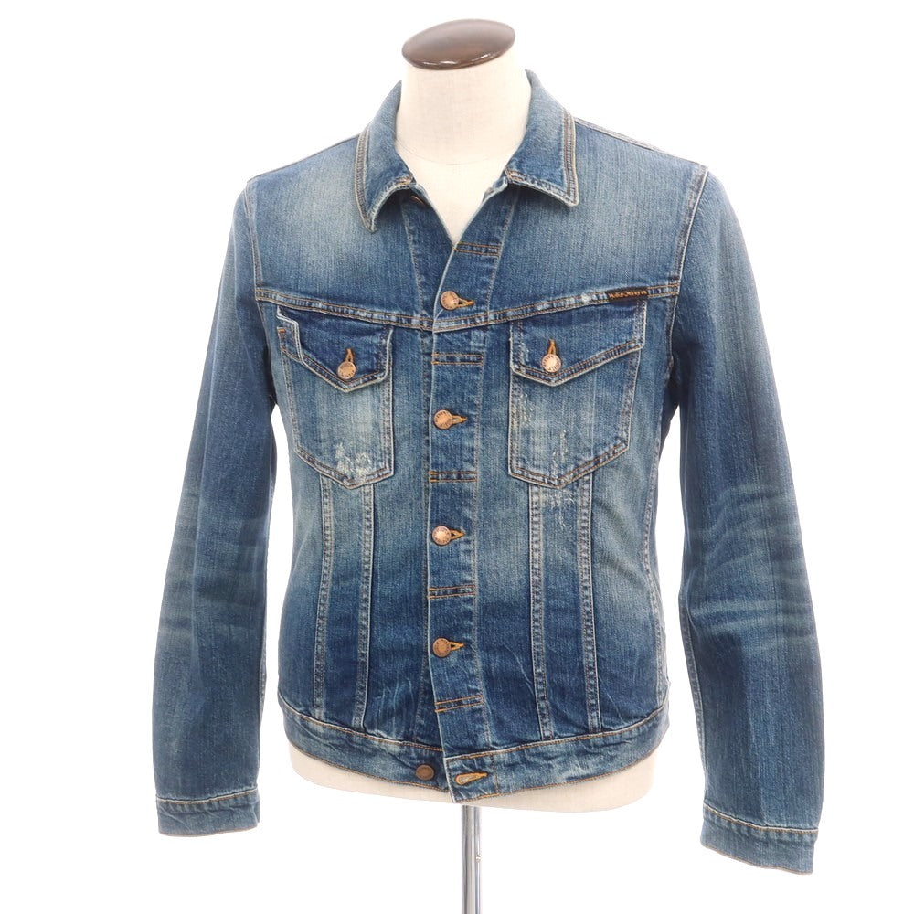 【中古】ヌーディージーンズ Nudie Jeans PERRY ストレッチコットン デニムジャケット ブルー【 L 】【 状態ランクC 】【 メンズ 】